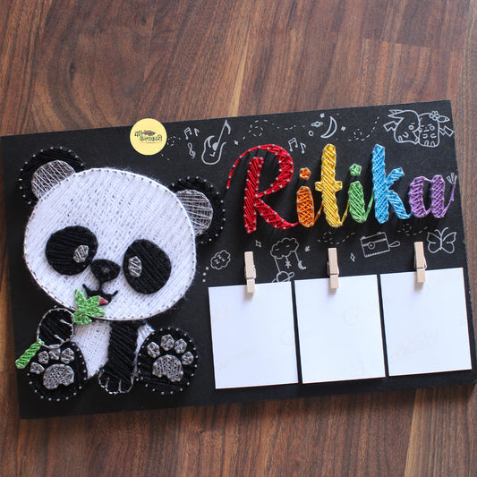 Personalized Kids Name String Art With Cartoon Character