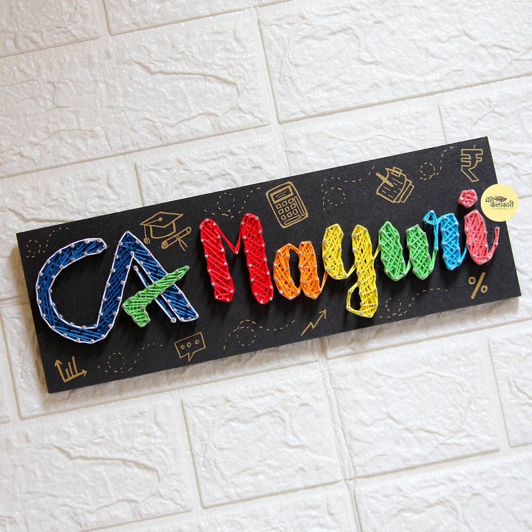 String Art Personalized CA Nameplate for Chartered Accountants