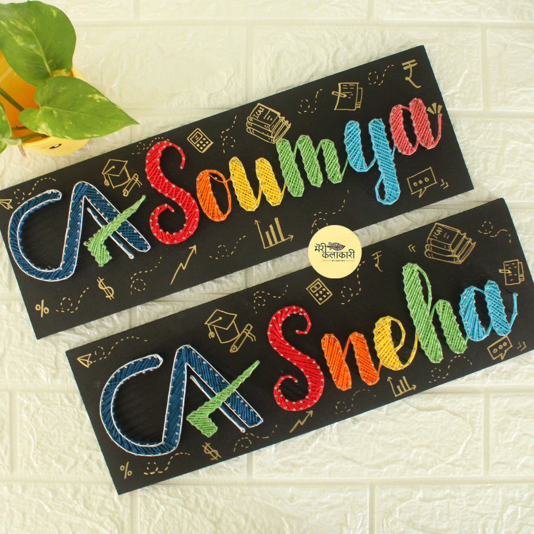 String Art Personalized CA Nameplate for Chartered Accountants