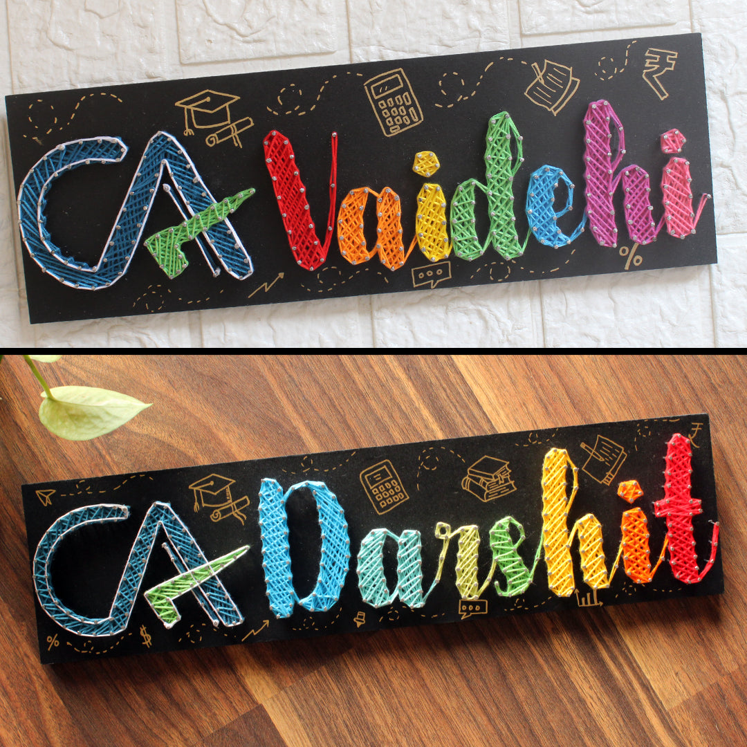 String Art Personalized CA Nameplate for Chartered Accountants