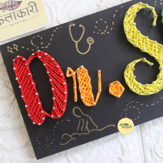 String Art Personalized Nameplate for Doctor
