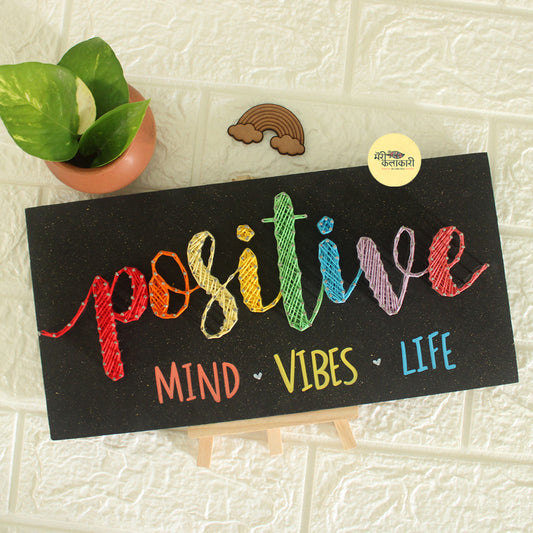 Positive Mind Vibes Life String Art Motivational Wall Decor