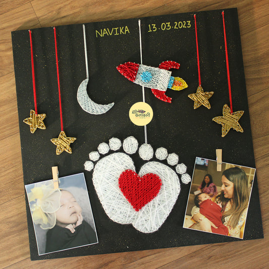 Space Theme Baby String Art | Custom Kids Room Wall Decor with Photos