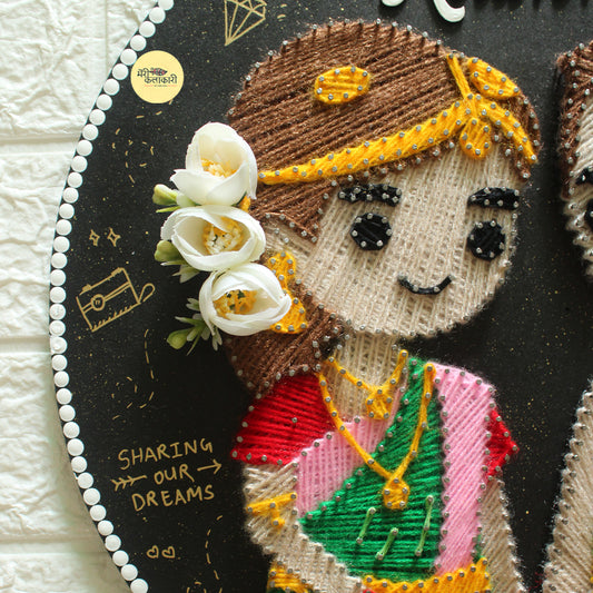 South Indian Couple String Art | Personalized Wedding & Anniversary Gift
