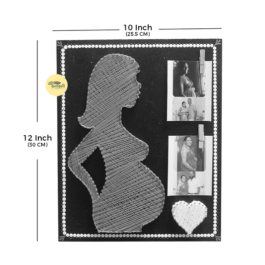 Pregnant Lady String Art with Photo Clips | Baby Shower & Mom-to-be Gift