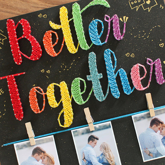 Better Together Handcrafted Personalized String Art Wall Frame with Photos