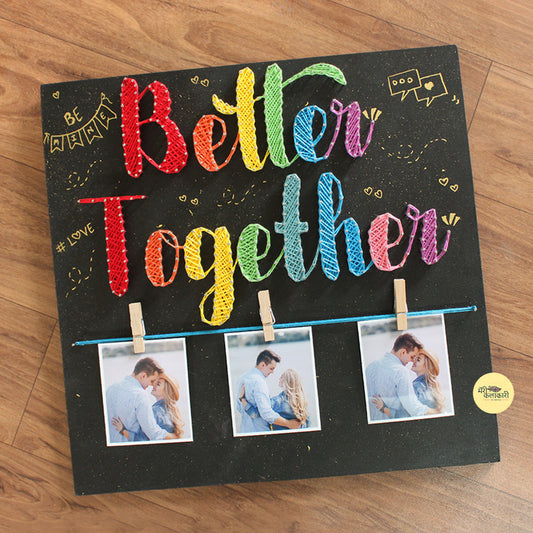 Better Together Handcrafted Personalized String Art Wall Frame with Photos