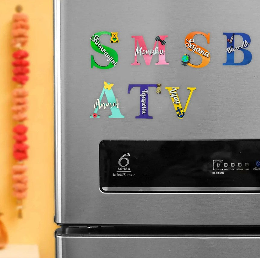 Personalized Handcrafted Monogram Name Initial Fridge Magnet