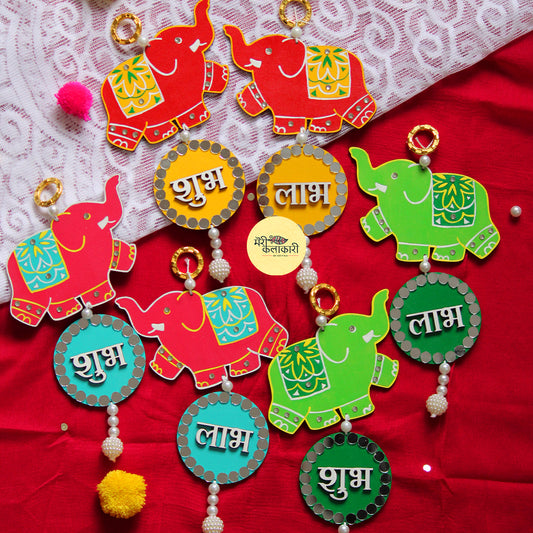 Elephant Shubh Labh Wall Decor