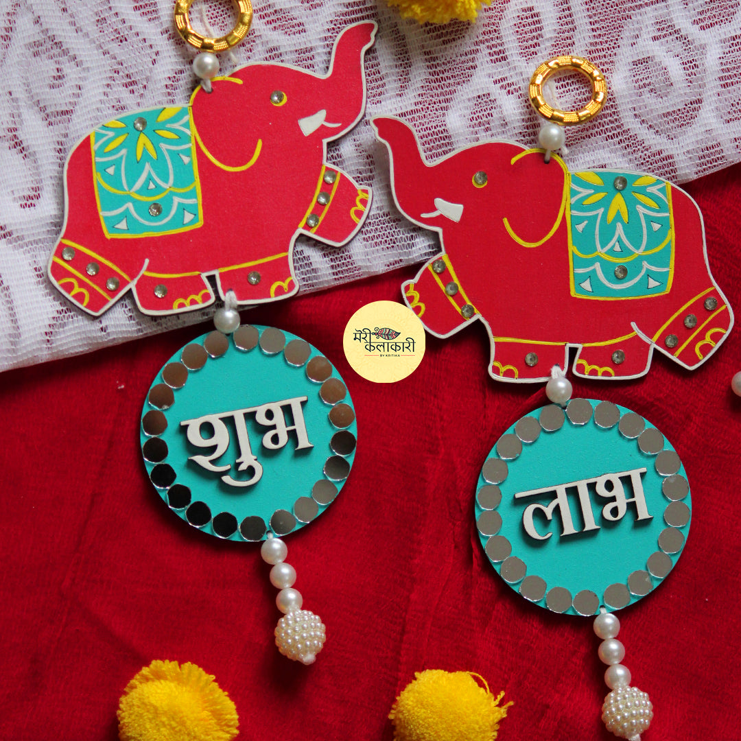 Elephant Shubh Labh Wall Decor