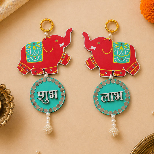 Elephant Shubh Labh Wall Decor