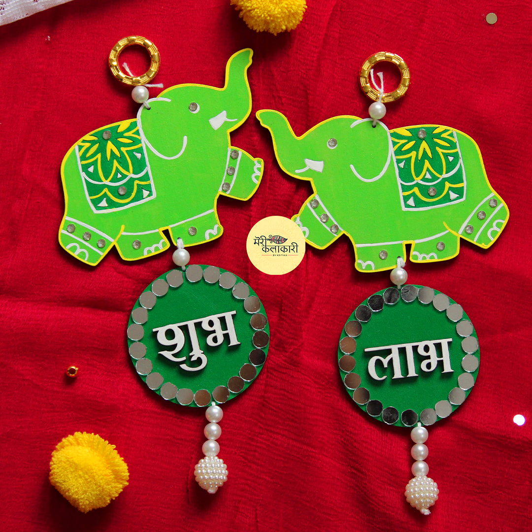 Elephant Shubh Labh Wall Decor