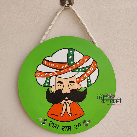 Hand-painted Turban Man Wall Hanging