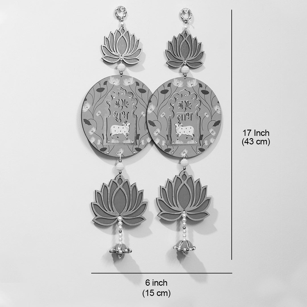 Pichwai Lotus Shubh Labh Wall Hanging