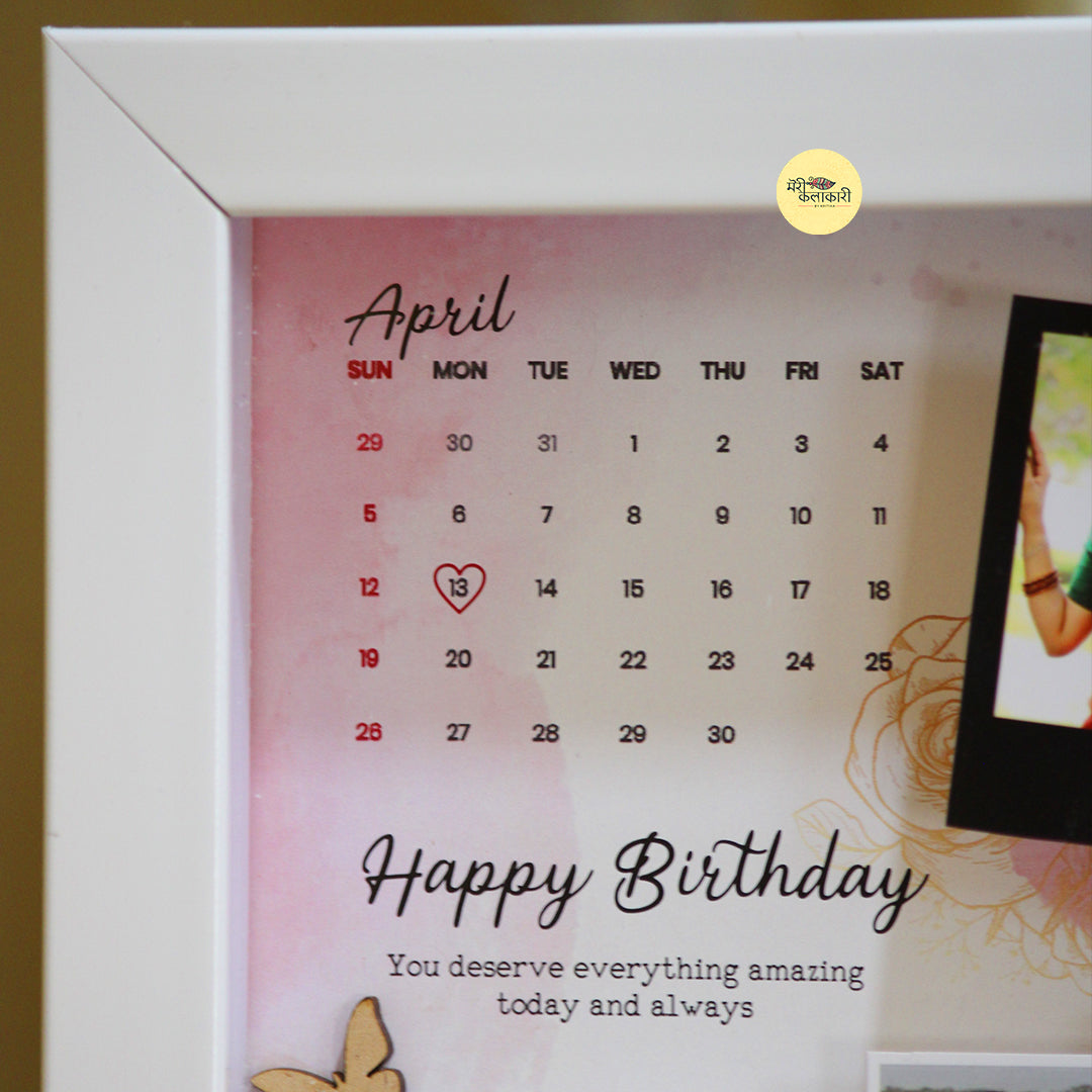 Personalised Birthday Calendar Depth Frame
