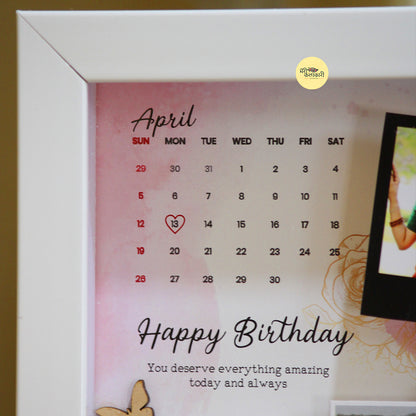 Personalised Birthday Calendar Depth Frame
