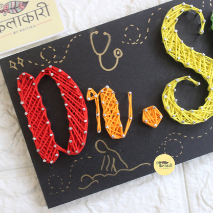 String Art Personalized Nameplate for Doctor