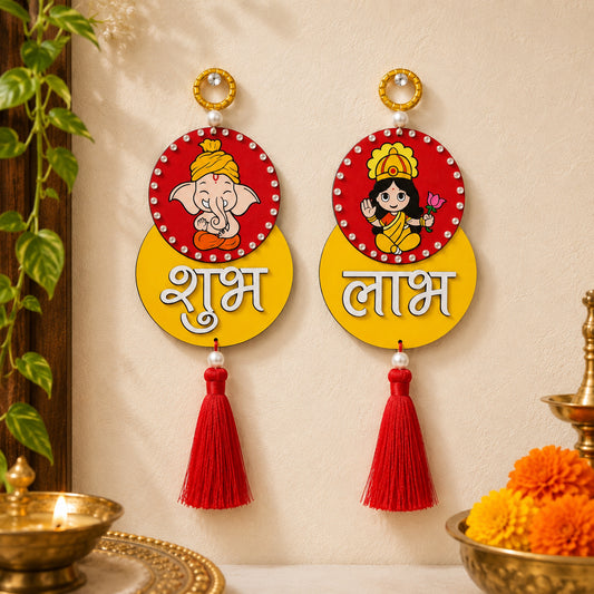 Ganesha Lakshmi Shubh Labh Hanging for Diwali
