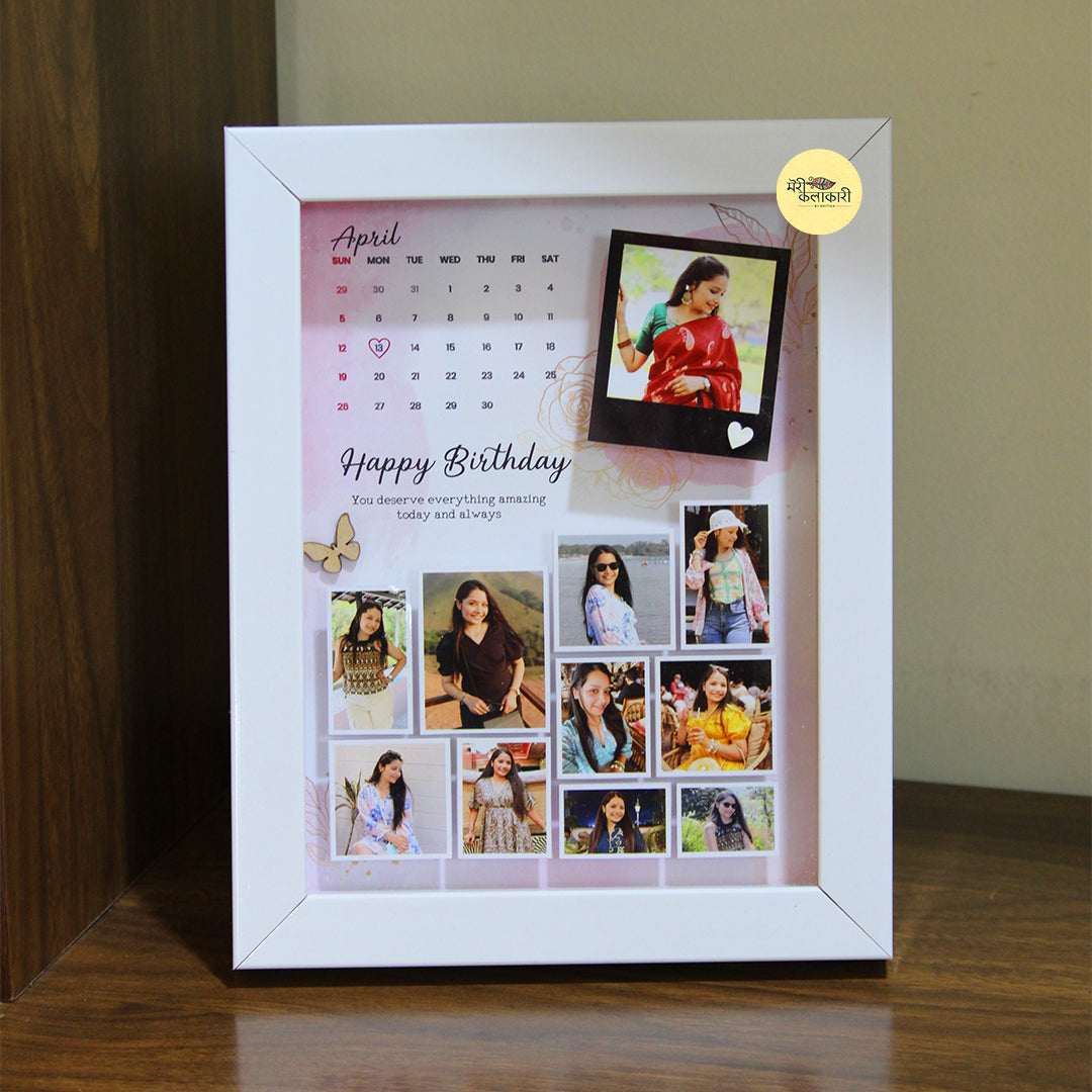 Personalised Birthday Calendar Depth Frame