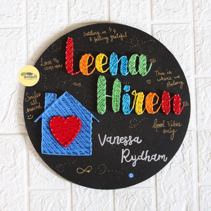 Customized Family String Art Name Board Decor