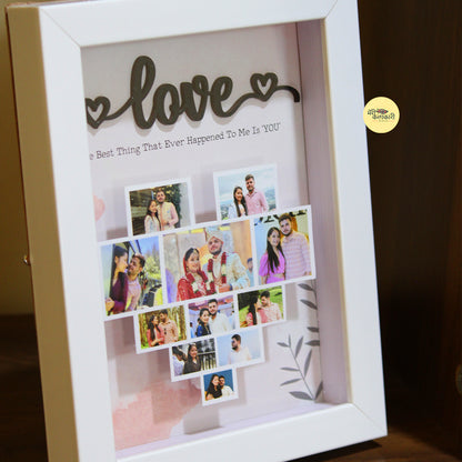 Personalised Love Heart Photo Collage Depth Frame