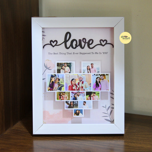 Personalised Love Heart Photo Collage Depth Frame