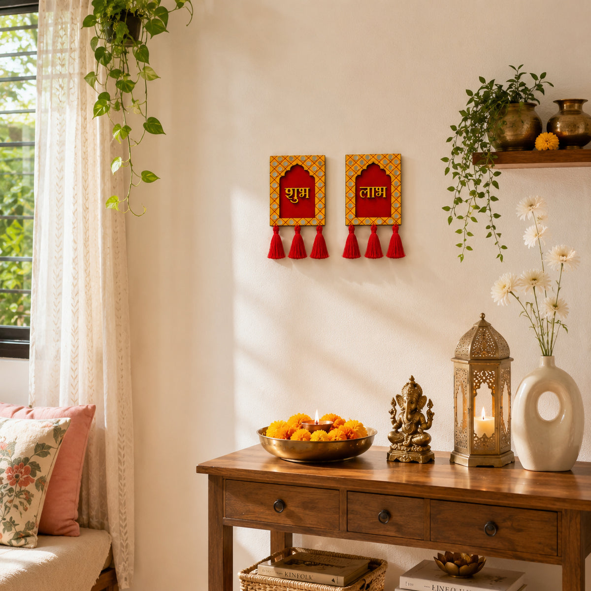 Jharokha Shubh Labh with Mirror Wall Decor